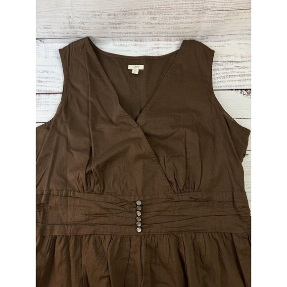 Vintage J Jill Maxi Dress Women 16T Cotton Brown Sleeveless Handmaid Peasant - Picture 13 of 16